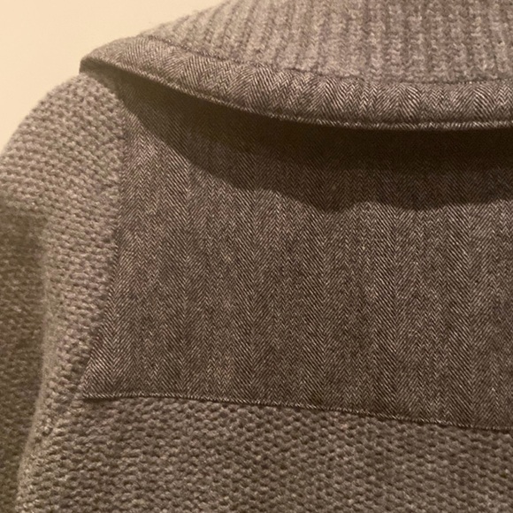 Nobis Cartigan Zip Up Grey Lambs Wool Knit with Tweed accents - Picture 12 of 16